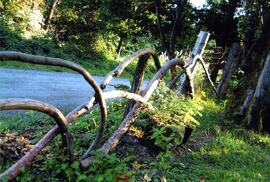 Wooden fence on the Riverview grounds