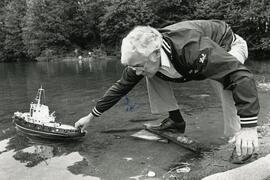 Man with mobile boat