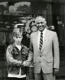 Waiting list Little Brother Kevin met Mayor Traboulay on Wednesday.