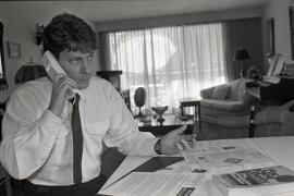 Libertarion Federal Candidate D'Arcy Flannery at his home where, by the way, he actually lives with his mother.