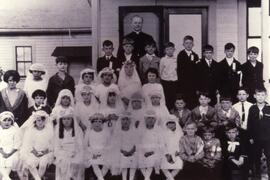 Group of children dressed for communion