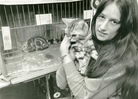Debbie Michalko and one of her American Shorthairs at the Cat Show at the PNE on the weekend