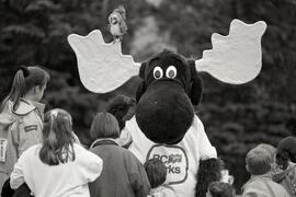 Moose mascot at the Nestor Park Environment Fair