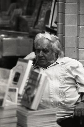 Author Paul St. Pierre isn't selling many books at his celebrity book-signing appearance at Cody's Books in Westwood Mall