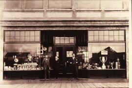Storefront containing trophies