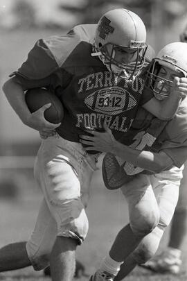 Early preseason football practice at Terry Fox Sen Sec