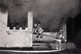House fire at abandoned house on Pitt River Road