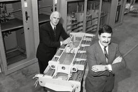 Wismer-Rawlings John Smith and Paul Bayston president at electronics. Gizmo sky train.