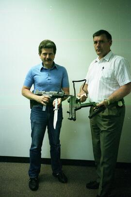 RCMP officer with confiscated weapons