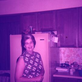 Nina Seller in her kitchen