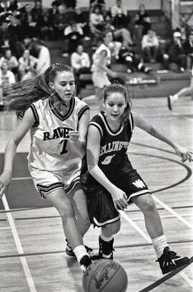 Terry Fox vs. Wellington in Sr. Girls Basktetball action
