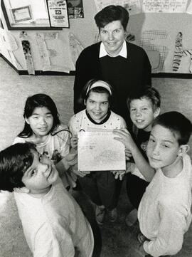 Teacher with students