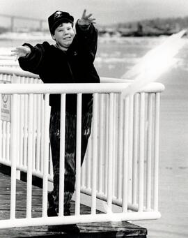 Christopher Wilkie (age 12) from Surrey was visiting New West Quay with his Grandparents and his brothers, when they had to stop and throw melting Ice into the water