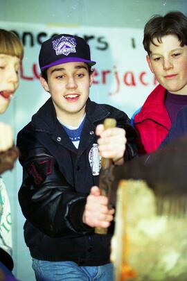Kids from Mary Hill Elementary frolic at Maple Sugar Carnival