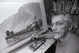 Max Jacquiard, Coquitlam artist who paints trains going through the mountains