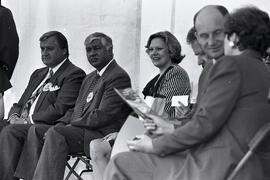 Photo of several regional leaders at the Tri-City Children's Festival at Mundy Park requested by the publishers