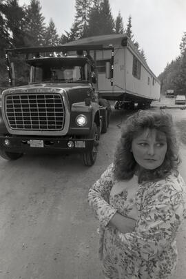 Sandra Gertsch at Heritage Village Mobile Home Park upset with eviction.