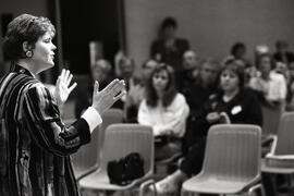 A/ PoMo MP Sharon Hayes addresses constituents at a meeting at Kyle Centre Thursday evening...