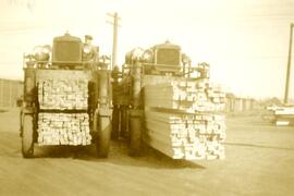 Lumber on trucks