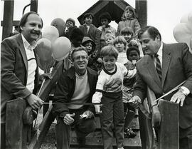 Mayor Lou Sekora opens a playground