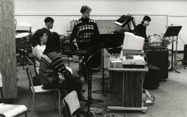 Part of stage band in rehearsal