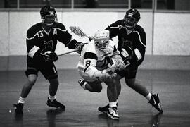Lacrosse match between the Coquitlam Jr. Adanacs and the Burnaby Lakers at Coquitlam Centre