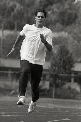 Peter Ogilvie sprinting at Coquitlam Town Centre