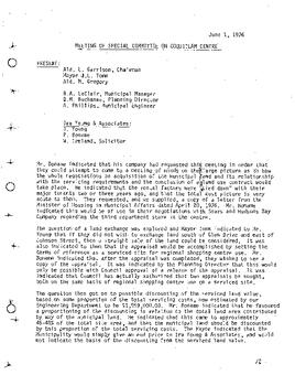 Special Committee on Coquitlam Centre (Minutes, 1976)