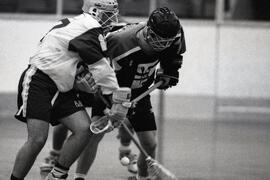 Lacrosse match between the Coquitlam Jr. Adanacs and the Surrey Stickmen at the Coquitlam Sports Centre
