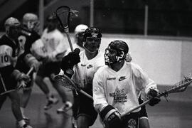 Lacrosse match between the Western Lacrosse Association All-Stars and the Coquitlam Adanacs