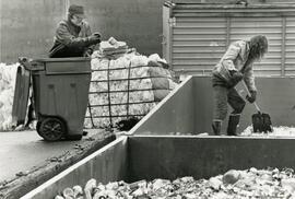 John (left) and Craig sort glass