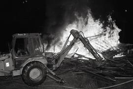 Barn fire started by lightning on Lincoln Avenue