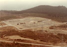 Aerial of power lines in Coquitlam